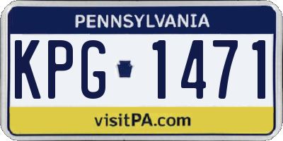 PA license plate KPG1471