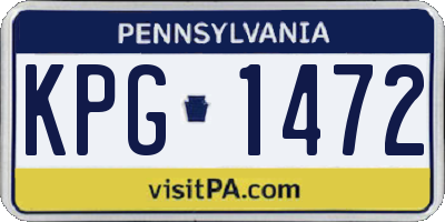 PA license plate KPG1472
