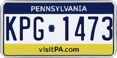 PA license plate KPG1473