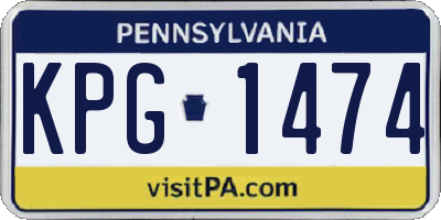 PA license plate KPG1474