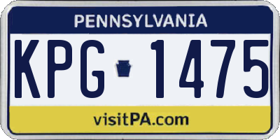 PA license plate KPG1475