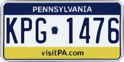 PA license plate KPG1476