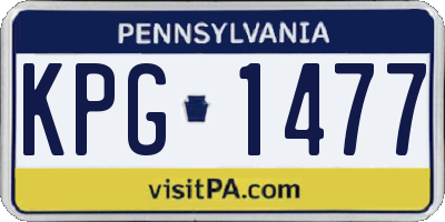 PA license plate KPG1477