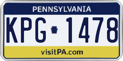 PA license plate KPG1478