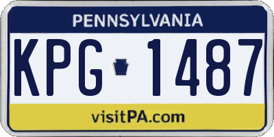 PA license plate KPG1487