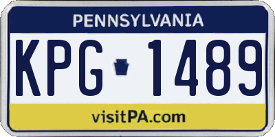 PA license plate KPG1489