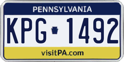 PA license plate KPG1492