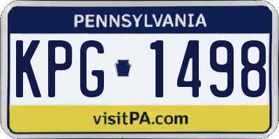 PA license plate KPG1498