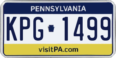 PA license plate KPG1499