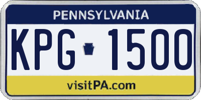 PA license plate KPG1500