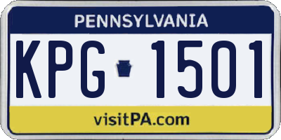 PA license plate KPG1501