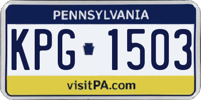 PA license plate KPG1503