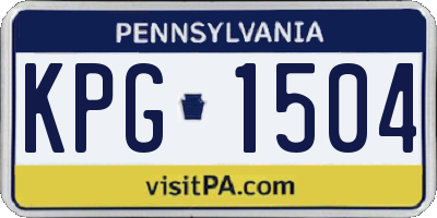 PA license plate KPG1504