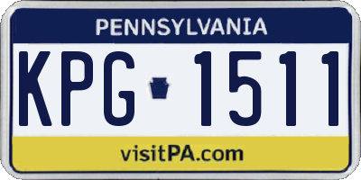 PA license plate KPG1511