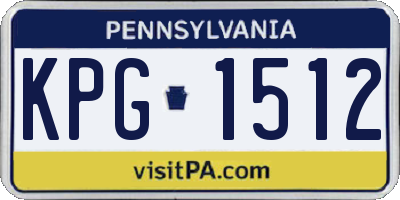PA license plate KPG1512