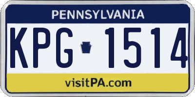 PA license plate KPG1514
