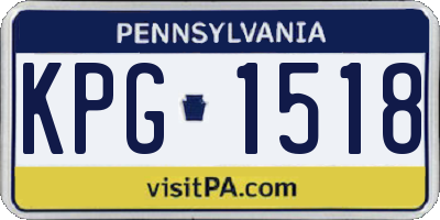 PA license plate KPG1518
