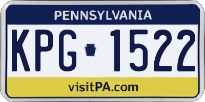PA license plate KPG1522