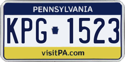 PA license plate KPG1523