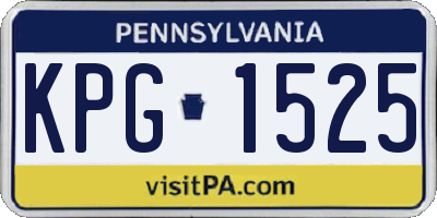 PA license plate KPG1525