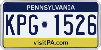 PA license plate KPG1526