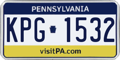 PA license plate KPG1532