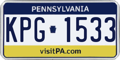 PA license plate KPG1533