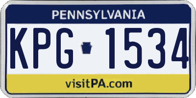 PA license plate KPG1534