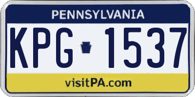 PA license plate KPG1537