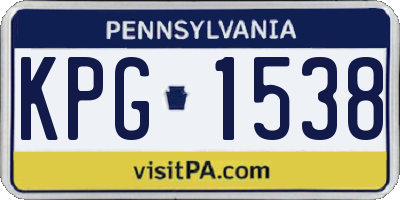 PA license plate KPG1538