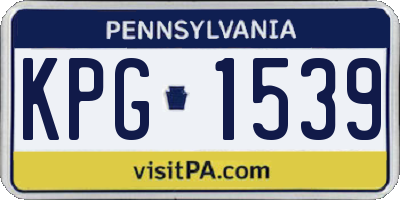 PA license plate KPG1539
