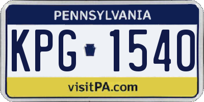 PA license plate KPG1540