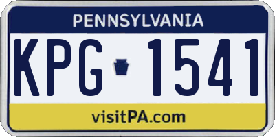 PA license plate KPG1541