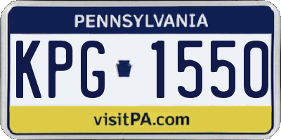 PA license plate KPG1550