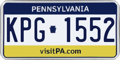 PA license plate KPG1552