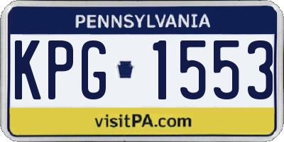 PA license plate KPG1553