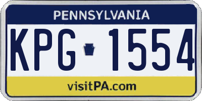 PA license plate KPG1554