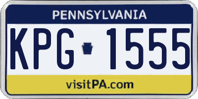PA license plate KPG1555