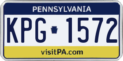 PA license plate KPG1572