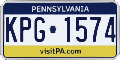 PA license plate KPG1574