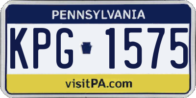 PA license plate KPG1575