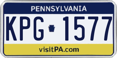 PA license plate KPG1577
