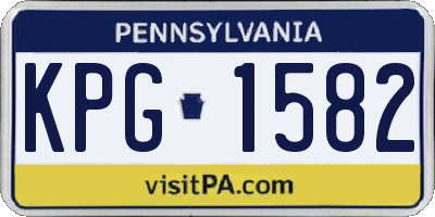 PA license plate KPG1582