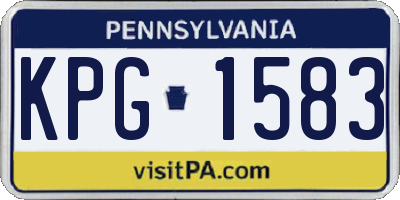 PA license plate KPG1583