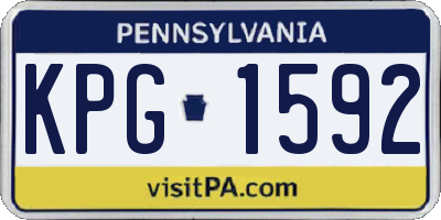 PA license plate KPG1592