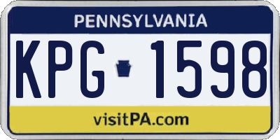 PA license plate KPG1598