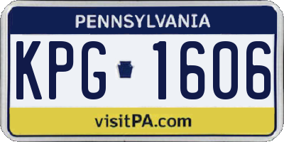 PA license plate KPG1606
