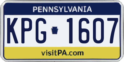 PA license plate KPG1607