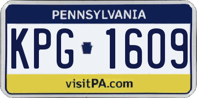 PA license plate KPG1609