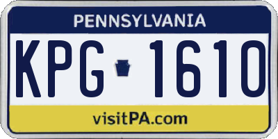 PA license plate KPG1610